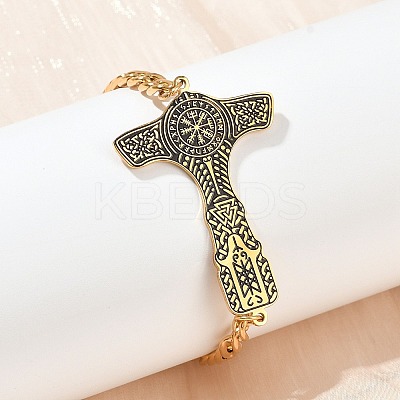 304 Stainless Steel Enamel Link Bracelets BJEW-P356-01A-G-1
