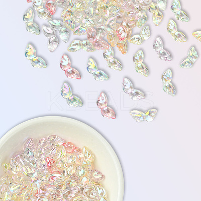 100Pcs Transparent UV Plating Acrylic Beads PACR-PA0001-03-1