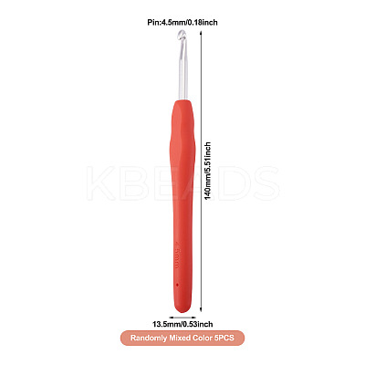 TPR Handle Aluminum Crochet Hook Needles TOOL-TA0001-13B-1