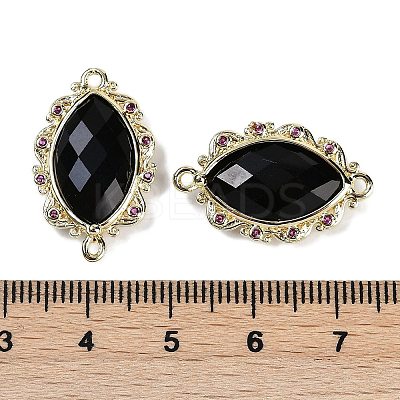 Natural Obsidian Faceted Horse Eye Links G-B126-02G-07-1