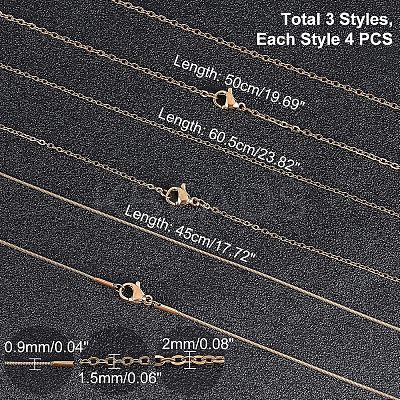 PVD Vacuum Plating 304 Stainless Steel Cable Chain & Snake Chain STAS-UN0018-09G-1