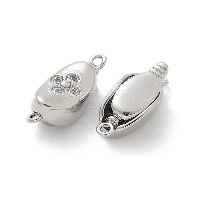 Brass Micro Pave Clear Cubic Zirconia Box Clasps KK-Z083-06P-1