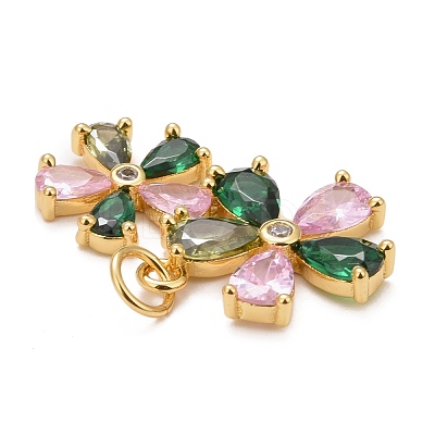 Rack Plating Brass Colorful Cubic Zirconia Pendants KK-M229-33G-1