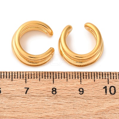 Two-layer  C-Shaped 304 Stainless Steel Two Tone Cuff Earrings EJEW-A131-04E-G-1