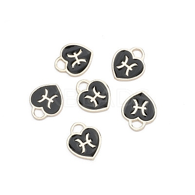 Alloy Enamel Charms with 12 Constellations ENAM-CJC0004-01E-1