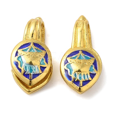 Rack Plating Brass Enamel Buddhist Pendants KK-P276-25G-04-1