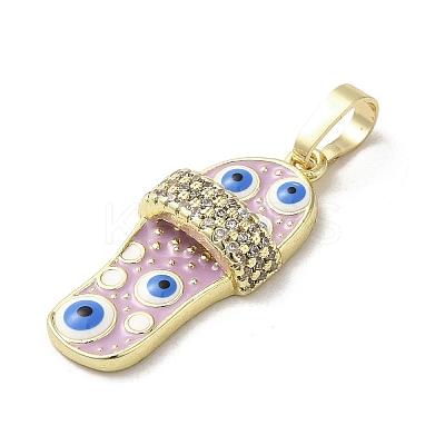 Brass Micro Pave Cubic Zirconia Pendants KK-E092-18G-04-1