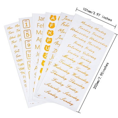 24 Sheets 6 Styles Waterproof PET Adhesive Stickers DIY-SZ0001-97-1