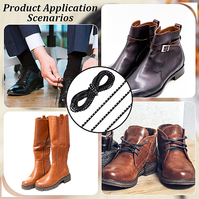 Flat Leather Craft Shoemaker Cord with Metal Rivet AJEW-WH0561-08B-1
