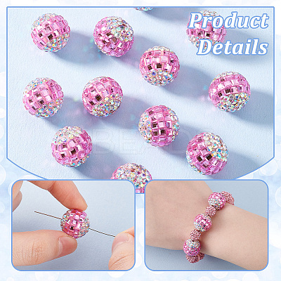 12Pcs Polymer Clay Rhinestone Beads RB-PH0001-46-1