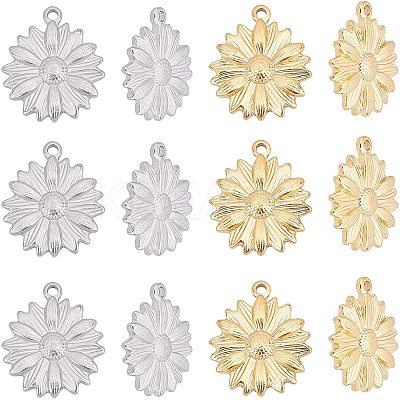 12Pcs 2 Colors PVD Vacuum Plating 304 Stainless Steel Pendants STAS-UN0024-60-1