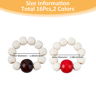 Wooden Beaded Napkin Rings AJEW-FH00004-1