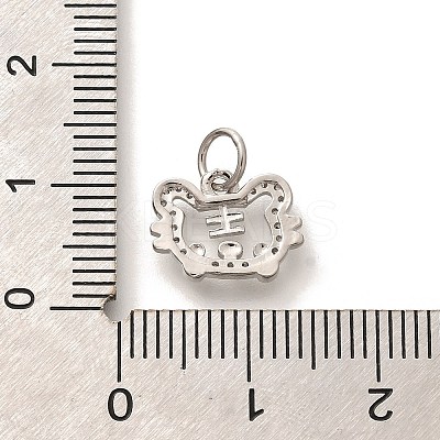 Rack Plating Brass Micro Pave Cubic Zirconia Pendants KK-H508-28P-07-1