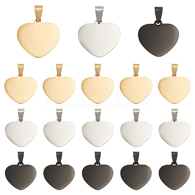 18Pcs 3 Colors 201 Stainless Steel Pendants STAS-GA0001-43-1