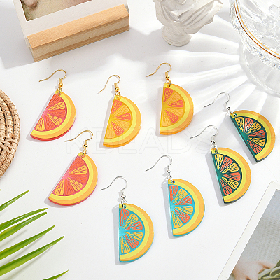 3D Printed Orange Charm Dangle Earring Making Kit for Girl Women DIY-OC0007-70-1