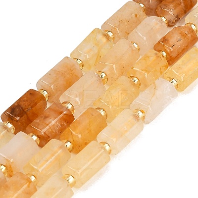 Natural Yellow Hematoid Quartz/Golden Healer Quartz Beads Strands GG-CBA5B6F-E03-01-1