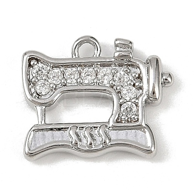Brass Micro Pave Clear Cubic Zirconia Pendants KK-L238-20P-1