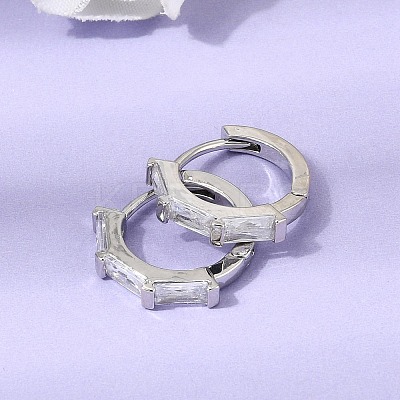 Brass Pave Cubic Zirconia Hoop Earrings EJEW-G471-09P-01-1