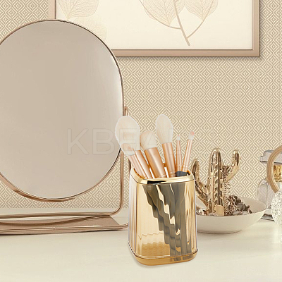 Gold Brim Square Mouth Plastic Pen Holders DJEW-WH0039-41C-1
