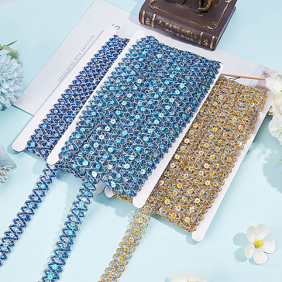 Waved Paillette Lace Trims OCOR-WH0070-13A-1