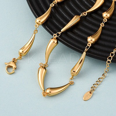 304 Stainless Steel Link Chain Necklaces for Women NJEW-G178-01G-01-1