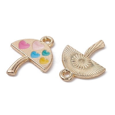 Umbrella with Heart Alloy Enamel Pendants ENAM-YW0003-30-1