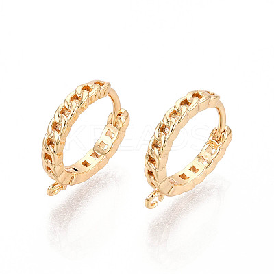 Brass Hoop Earring Findings KK-N267-34G-1