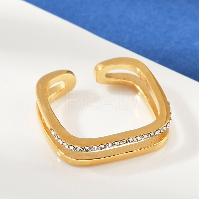 304 Stainless Steel Micro Pave Cubic Zirconia Cuff Rings RJEW-P153-02G-1