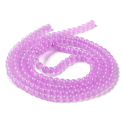 Baking Paint Imitation Jade Glass Round Bead Strands X-DGLA-Q021-4mm-44-1