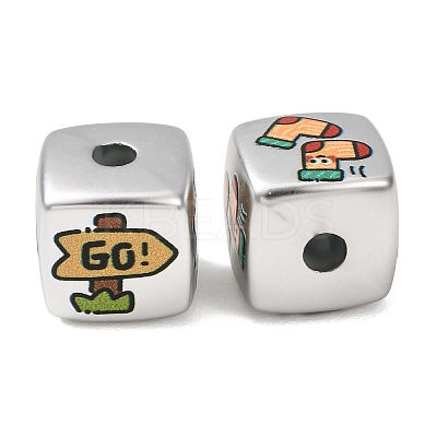Printed Opaque Acrylic Beads AC-CBAD204-01-1