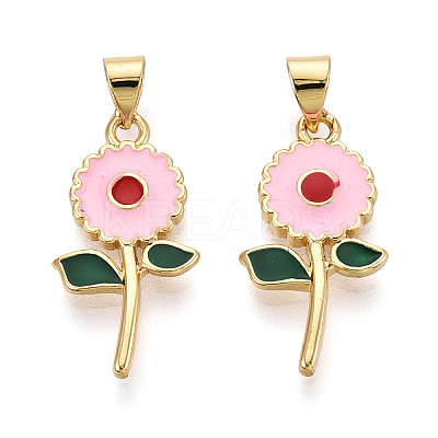 Brass Enamel Pendants KK-N265-08G-1