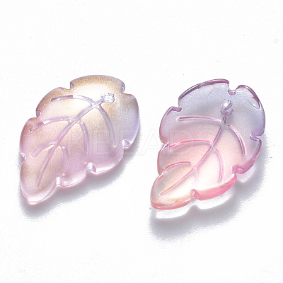 Two Tone Transparent Spray Painted Glass Pendants GLAA-T016-08B-1