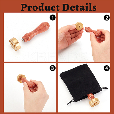 1Pc Golden Tone Brass Stamp Head DIY-OC0004-51K-1