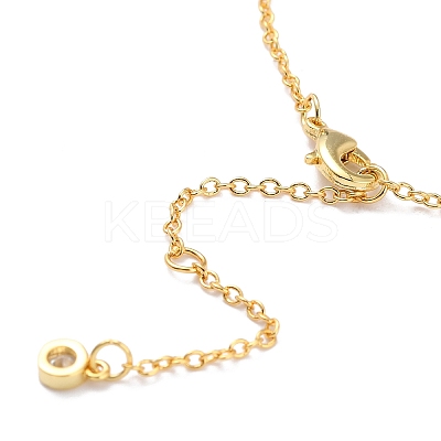 Brass Micro Pave Cubic Zirconia Pendant Necklaces for Christmas ZIRC-I053-15G-1