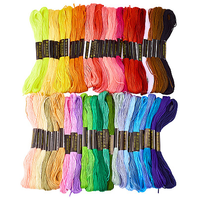 50 Skeins 50 Colors 6-Ply Polycotton Embroidery Floss EMBR-CY0001-02-1