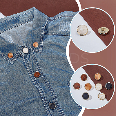 20Pcs 4 Colors 1-Hole Zinc Alloy Resin Buttons BUTT-AR0001-28-1