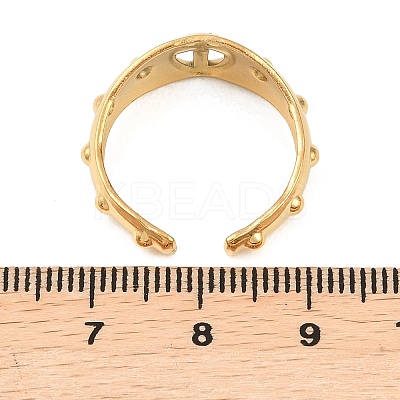 304 Stainless Steel Cuff Open Rings for Women RJEW-G369-01G-1
