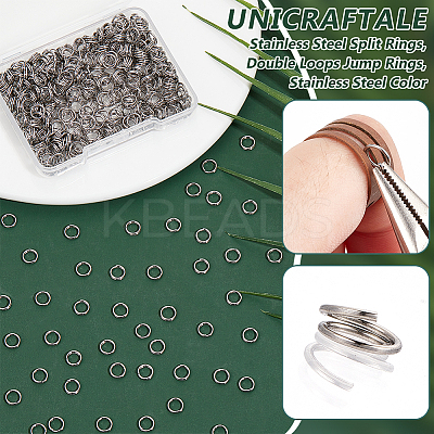 400Pcs 304 Stainless Steel Split Rings FIND-UN0016-08-1