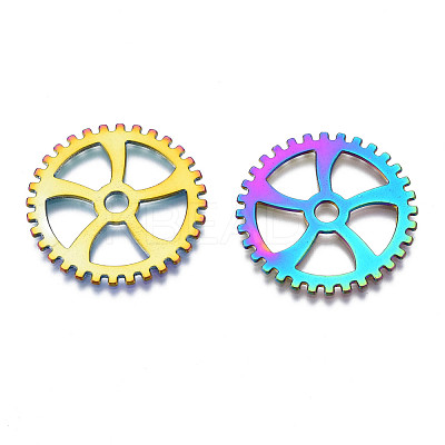 Rack Plating Rainbow Color Alloy Pendants PALLOY-S180-301-1