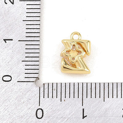 Brass Micro Pave Clear Cubic Zirconia Charms KK-Z151-18G-Z-1