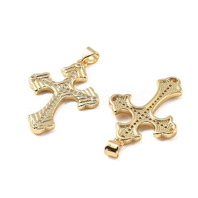 Brass Micro Pave Cubic Zirconia Pendants KK-R229-10G-D-1