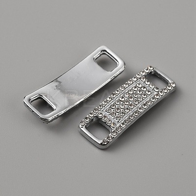 Brass Micro Pave Clear Glass Connector Charms FIND-WH0042-09P-1