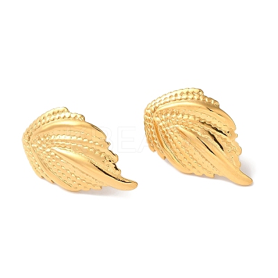 Wing Ion Plating(IP) 304 Stainless Steel Stud Earrings for Women EJEW-L287-005G-1