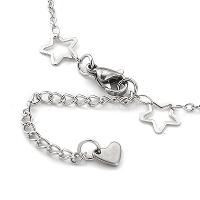 Tarnish Resistant 304 Stainless Steel Cable Chain Anklets AJEW-H104-06P-1