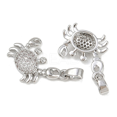 Brass Micro Pave Cubic Zirconia Pendants KK-F908-04P-1
