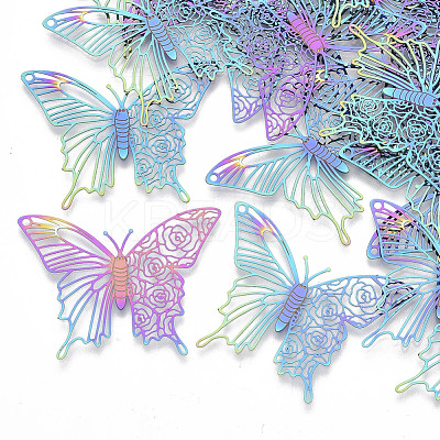 Ion Plating(IP) 304 Stainless Steel Filigree Pendants STAS-R102-29-1