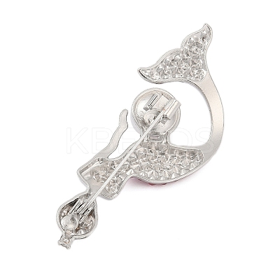 Mermaid Alloy Rhinestone Brooches for Backpack Clothes LS-PALLOY-D361-24P-01-1