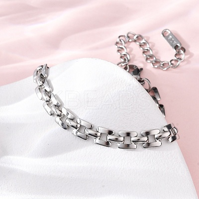 304 Stainless Steel Panther Chain Bracelets for Women BJEW-R027-07P-1