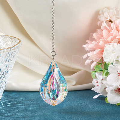 1Pc Transparent Glass Hanging Suncatchers AJEW-TADJ0001-02D-1