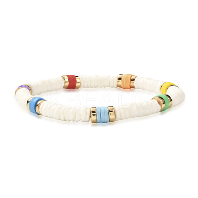 Disc Beads Stretch Bracelet for Teen Girl Women BJEW-JB06985-1